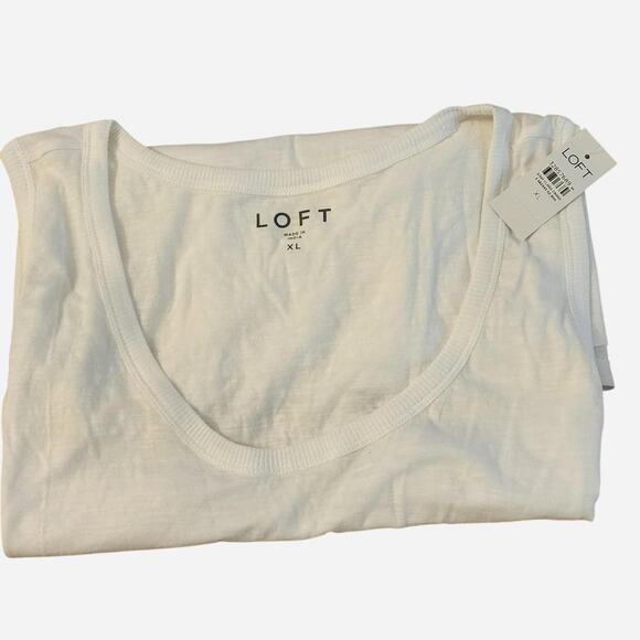 (2) Loft White Tank Tops Women's Size XL NWT - Picture 2 of 2